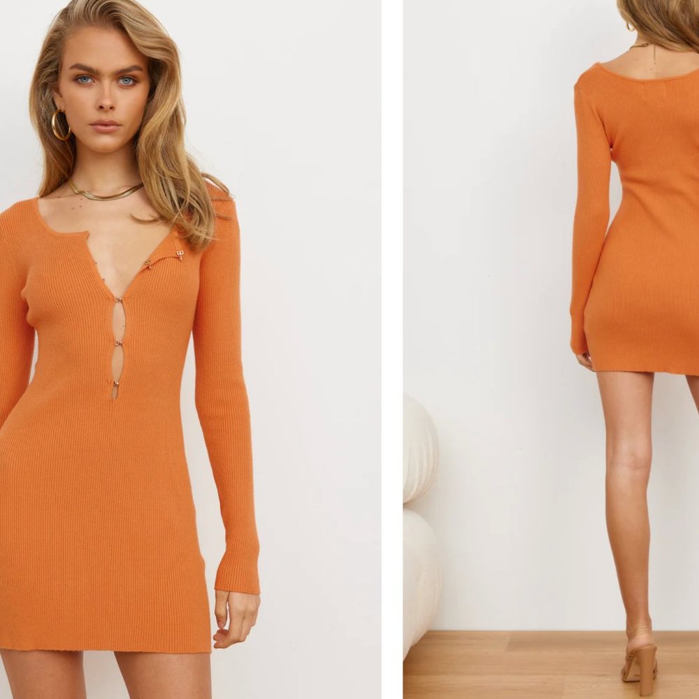 Orange Mini Dress Small Hello Molly